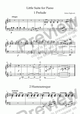 page one of Little Suite for Piano