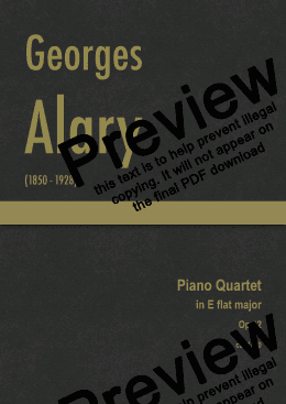 page one of Alary - Piano Quartet in E flat major