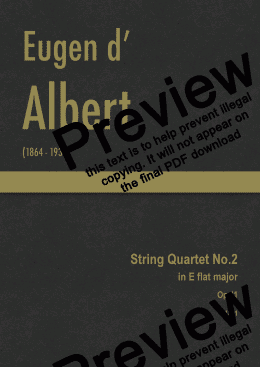 page one of Albert - String Quartet No.2 in E flat major