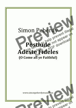 page one of Christmas Postlude on Adeste Fideles (O Come All Ye Faithful) by Simon Peberdy