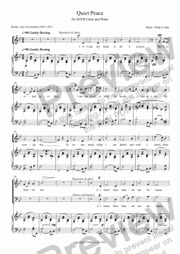 page one of Quiet Peace (SATB)