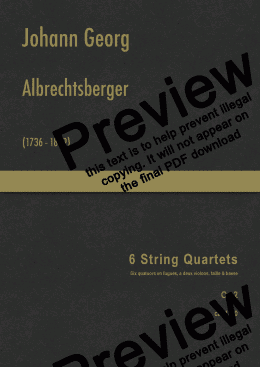 page one of Albrechtsberger - 6 String Quartet
