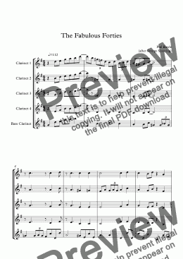 page one of The Fabulous Forties - Clarinet Quintet
