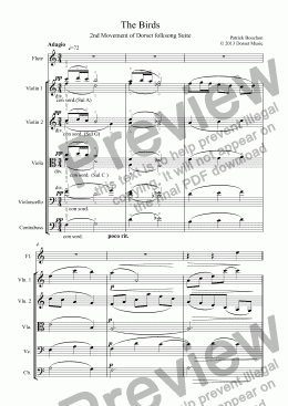 page one of The Birds for Flute and Strings