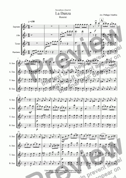 page one of Rossini - La Danza (Sax Quartet)