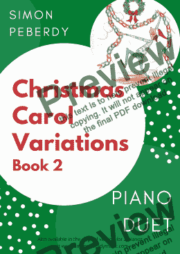 page one of Christmas Carol Variations for Piano Duet Book 2 by Simon Peberdy