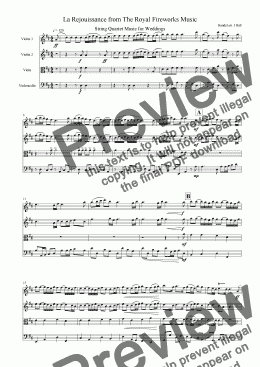 page one of La Rejousissance -String Quartet Music for Weddings