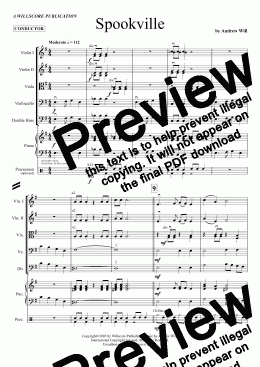page one of Spookville (String Orchestra)