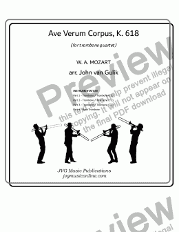 page one of Ave Verum - Trombone Quartet