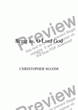 page one of Bring us, O Lord God