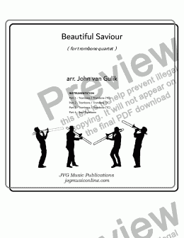 page one of Beautiful Saviour - Trombone Quartet