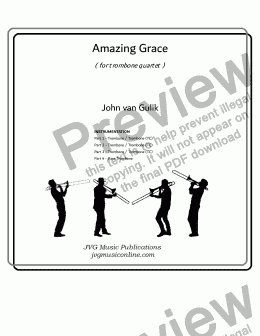 page one of Amazing Grace - Trombone Quartet