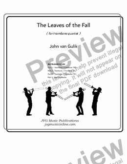page one of The Leaves of the Fall - Trombone Quartet