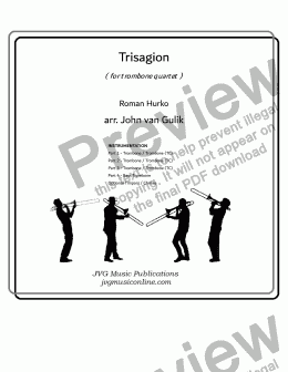 page one of Trisagion - Trombone Quartet