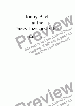 page one of Jonny Bach at the Jazzy Jazz Jazz Club