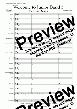 page one of Welcome to Junior Band 3