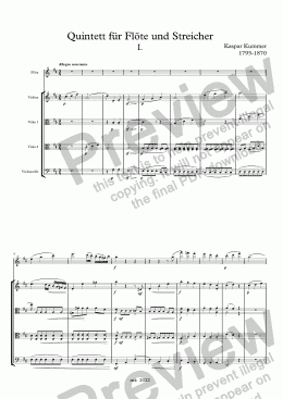 page one of Kummer, Quintett op. 66 (fl, vl, 2va, vc) 