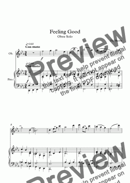 page one of Feeling Good - Oboe Solo