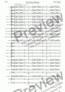 page one of The Circus Parade  (Descriptive March-Two Step) (1904) - Concert Band
