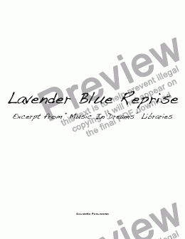 page one of Lavender Blue Reprise