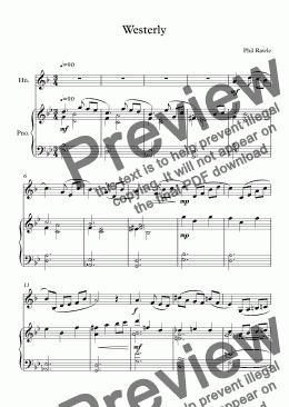 page one of Westerly - French Horn and Piano