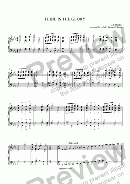 page one of Thine is the Glory (Handbells)