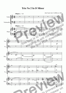 page one of Trio No 2 In D Minor