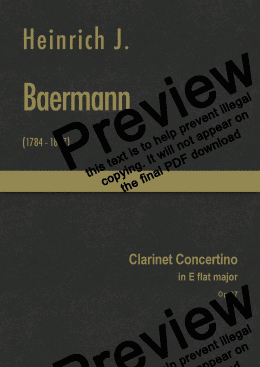 page one of Baermann - Clarinet concertino