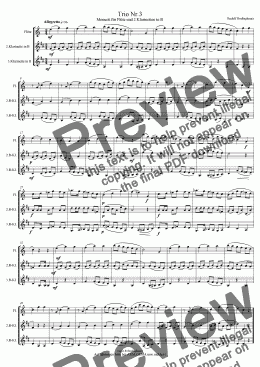 page one of Trio Nr.3 für Flöte und 2 Klarinetten in B
