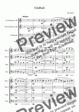 page one of Oddball - Brass Quartet