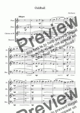 page one of Oddball - Wind Quartet