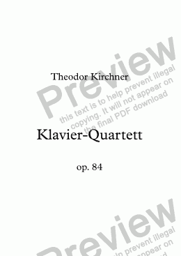 page one of Kirchner, Klavier-Quartett op. 84 – Flöte (anstelle Violine)