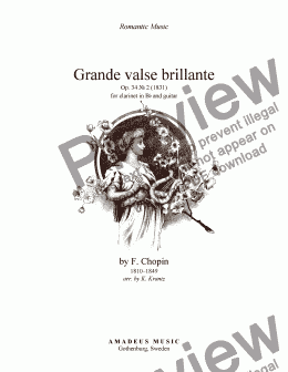 page one of Grande Valse Brillante Op. 34 No. 2 for clarinet in Bb and guitar