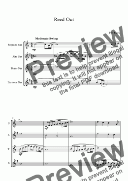 page one of Reed Out - Saxophone Quartet