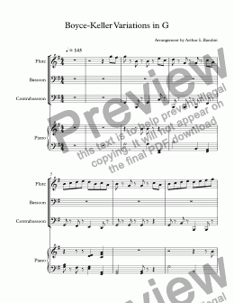 page one of Boyce-Keller Variations in G