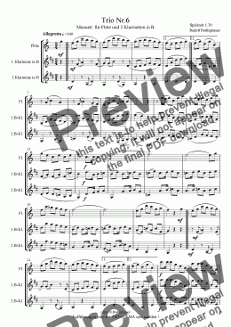 page one of Trio Nr.6 für Flöte in C und 2 Klarinetten in B