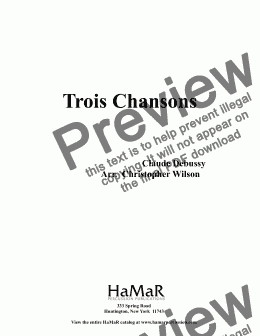 page one of Trois Chansons