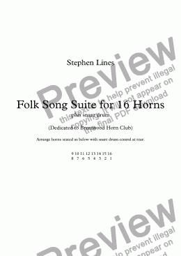 page one of Horn Choir: Folk Song Suite for 16 Horns