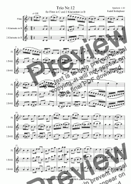 page one of Trio Nr.12 für Flöte in C und 2 Klarinetten in B