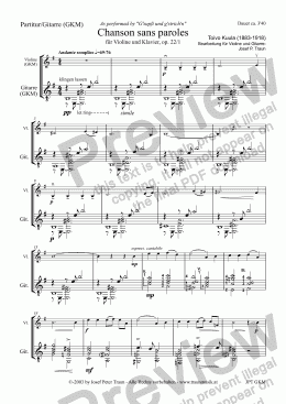 page one of Chanson sans paroles, op. 22/1 (GKM2/Score & Parts)