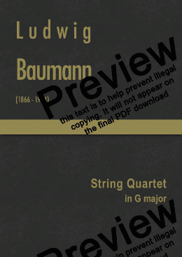 page one of Baumann - String Quartet