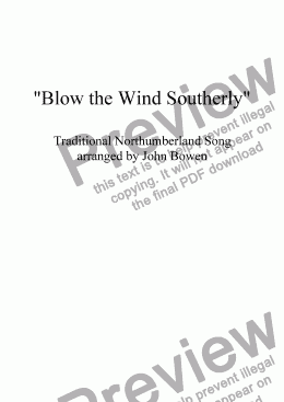 page one of Blow the Wind Southerly