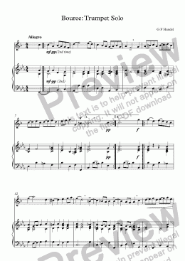 page one of Bouree: Trumpet Solo