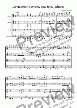 page one of 1er quatuor à cordes,  3me mvt, scherzo
