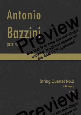 page one of Bazzini - String Quartet No.2 in D minor