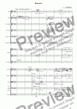 page one of DEBUSSY: Bruyères for orchestra