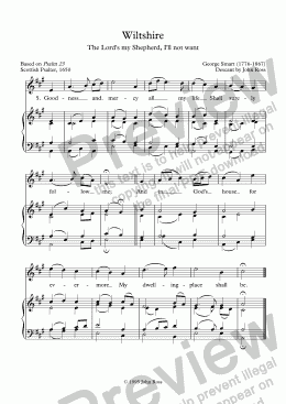 page one of Wiltshire (The Lord's my Shepherd, I'll not want) - Descant