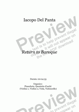 page one of Return to Baroque - Destinazione Gavi