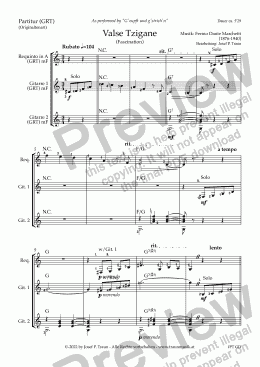 page one of Valse Tzigane (01/GRT/Score & Parts)