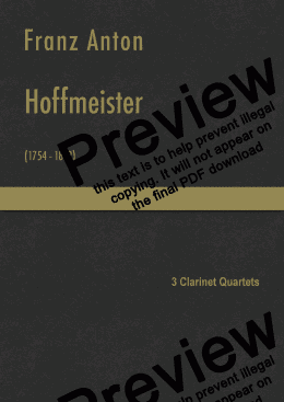 page one of Hoffmeister - 3 Clarinet Quartets